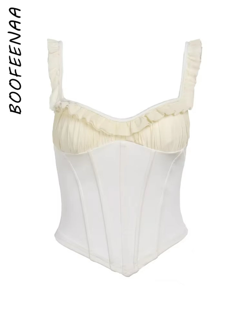 Coquette Busiter Corset Top Elegant Sexy Summer Clothes Women 2024 Low Cut Backless Tank Tops Resort Wear C69-BE10